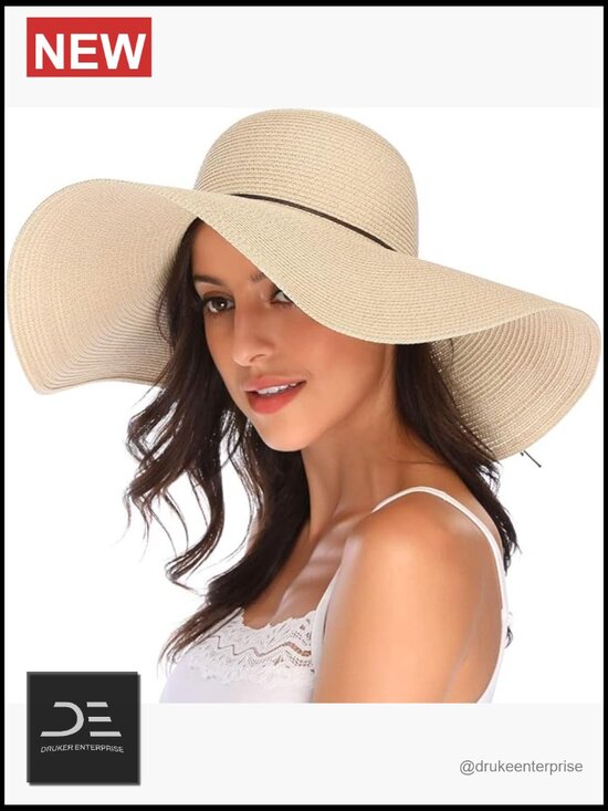Wide Brim Straw Sun Hat UPF 50+ Foldable Beach Hat main image 4